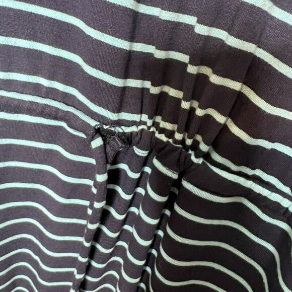 TOMMY BAHAMA Dress Split Back Drawstring Stripe Navy & Light Blue Small - Picture 3 of 4
